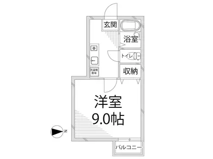 クリエイト太子(1K/2階)の間取り写真