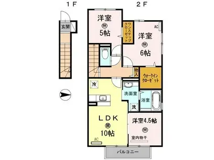 D-ROOM内原(3LDK/2階)の間取り写真