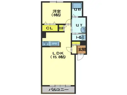 アザレアII(1LDK/1階)の間取り写真