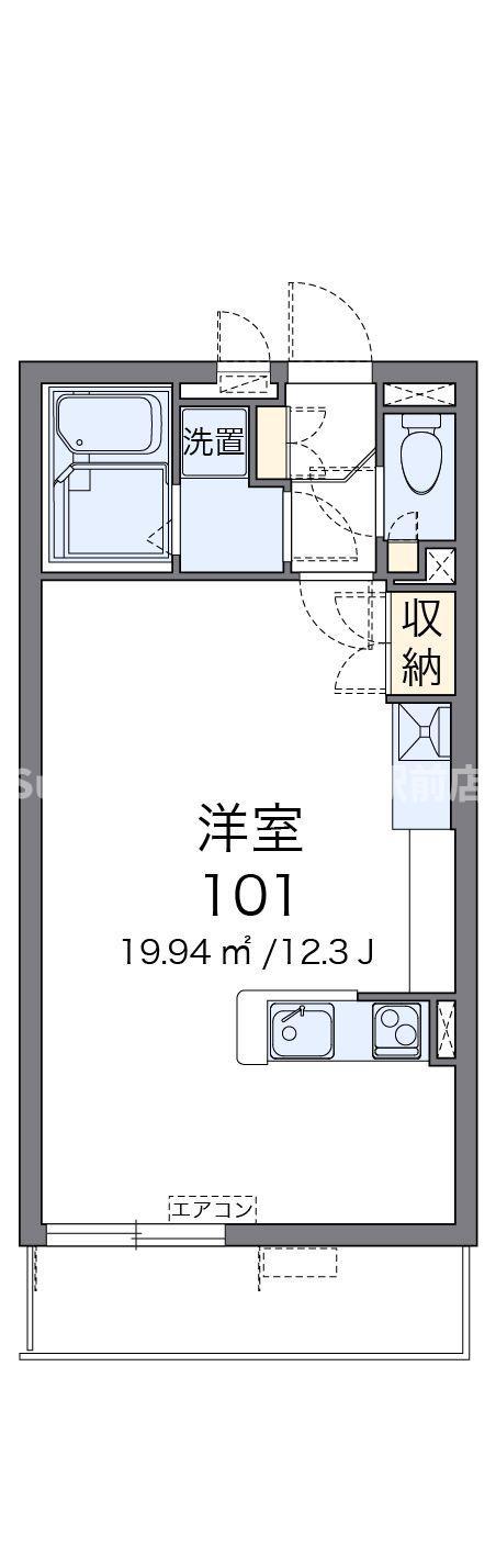 ミランダコスタV(ワンルーム/2階)の間取り写真