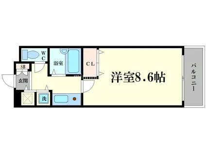 プリメーロ江戸堀(1K/3階)の間取り写真