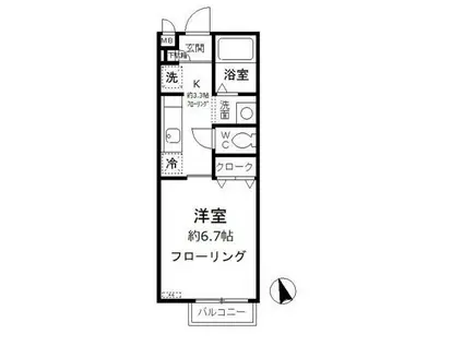 コンフォートK(1K/1階)の間取り写真