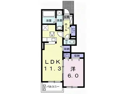 メゾン・ド・クレモンティーヌII(1LDK/1階)の間取り写真