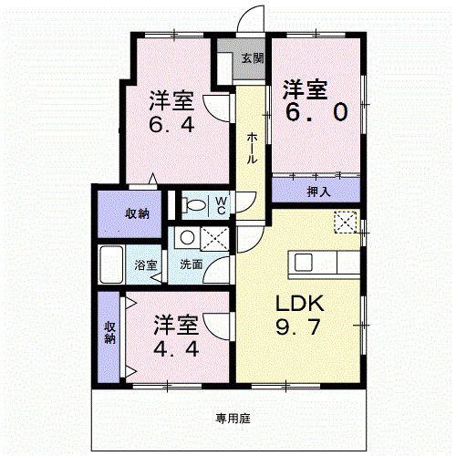 プリマベーラ(3LDK/1階)の間取り写真
