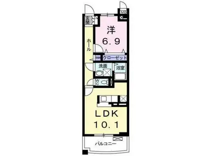 アルコバレーノ(1LDK/2階)の間取り写真