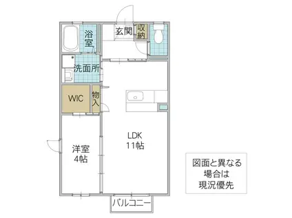 ラビアンローズ(1LDK/1階)の間取り写真