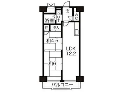 多賀城ロジュマンG棟(2LDK/4階)の間取り写真