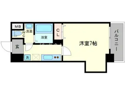 リップル NANBA イースト(1K/7階)の間取り写真