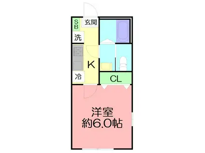 WISTERIA LAGOON 大鋸3丁目(1K/1階)の間取り写真