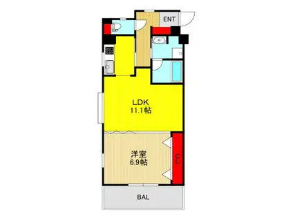 IP 2ND ISIS(1LDK/8階)の間取り写真