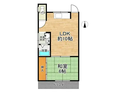 モンダハイツ(1LDK/2階)の間取り写真