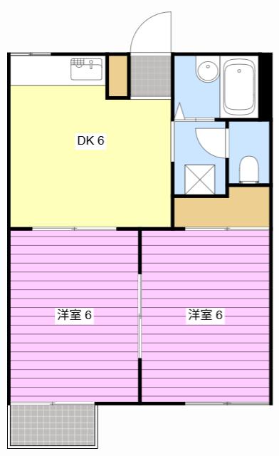 ミュゲー一番館A(2DK/1階)の間取り写真