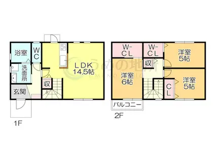 SUMIKA上津A(3LDK/1階)の間取り写真