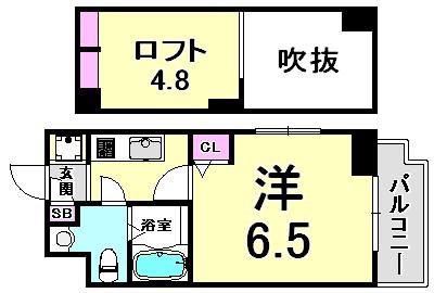 エステムコート神戸県庁前IVグランディオ(1K/7階)の間取り写真