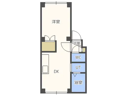 アーバンマンション2(1DK/1階)の間取り写真
