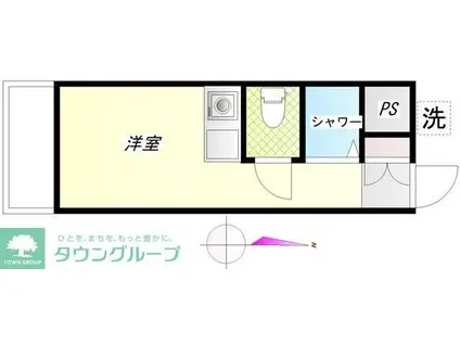 ドミール武蔵台(ワンルーム/3階)の間取り写真