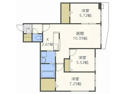 RESIDENCE 5C(3LDK/4階)の間取り写真