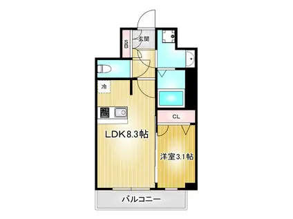 プレサンスSAKAEフロント(1LDK/6階)の間取り写真