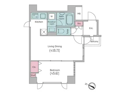レジディア文京千石(1LDK/7階)の間取り写真