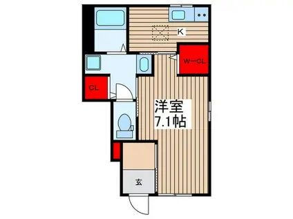 ベスティード(1K/1階)の間取り写真