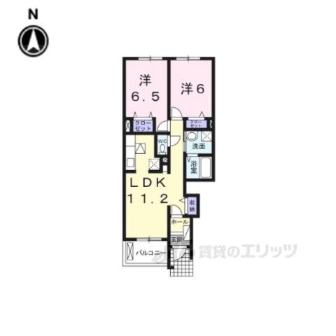 グランド ソレイユ B(2LDK/1階)の間取り写真