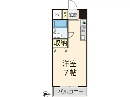 クレサンバレー(ワンルーム/3階)の間取り写真