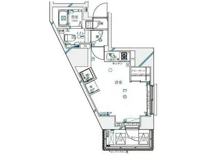 ル・リオン西新宿(ワンルーム/7階)の間取り写真