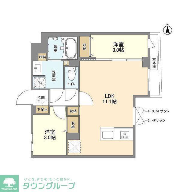ウェルスクエア新高円寺(2LDK/4階)の間取り写真