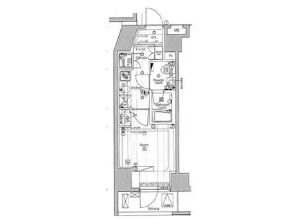 プレミアムキューブG渋谷神南(1K/6階)の間取り写真