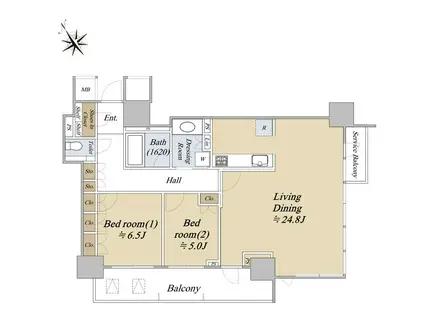 ザセントラルマークタワー(2LDK/22階)の間取り写真
