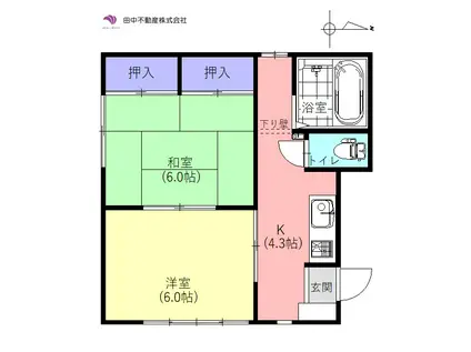 ロイヤルゆたか(2K/1階)の間取り写真