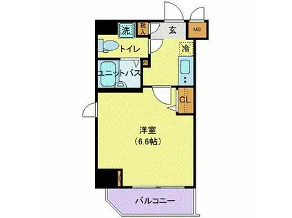 プレスタイル森下II(1K/2階)の間取り写真