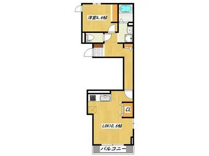 LA BELLE VIE(1LDK/2階)の間取り写真