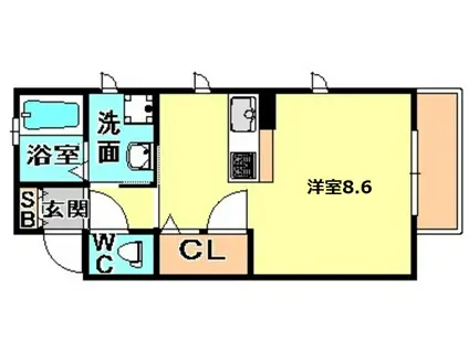 RASEN GARTEN(ワンルーム/1階)の間取り写真