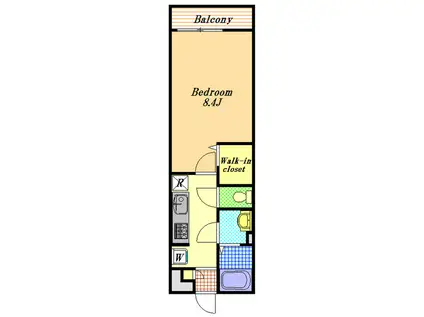 リブリ・FERIOⅠ(1K/2階)の間取り写真