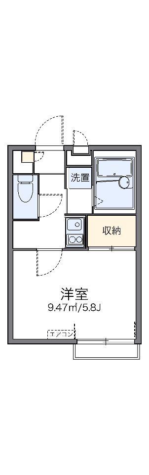 レオパレス小日向(1K/2階)の間取り写真