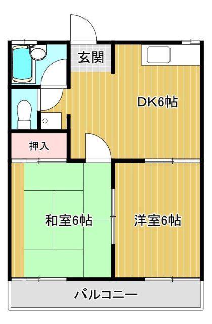 ライムライトA(2DK/1階)の間取り写真