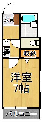 エルロン21(ワンルーム/4階)の間取り写真
