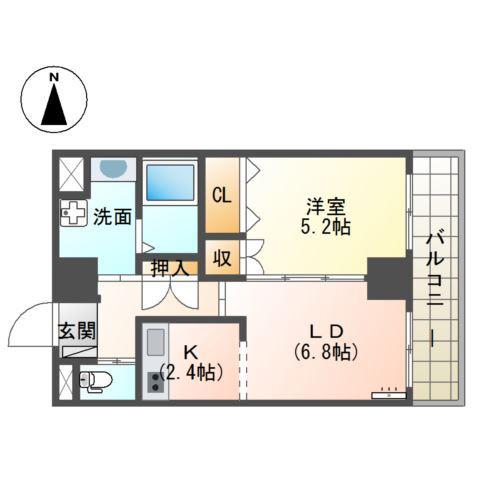 ラフォルテ日本橋(1LDK/2階)の間取り写真