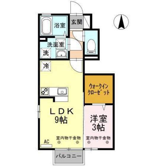 JR城端線 砺波駅 徒歩14分 2階建 築11年(1LDK/1階)の間取り写真
