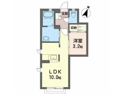 コモンステージ小中野(1LDK/2階)の間取り写真