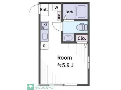 KA ノース HARBORII(ワンルーム/1階)の間取り写真