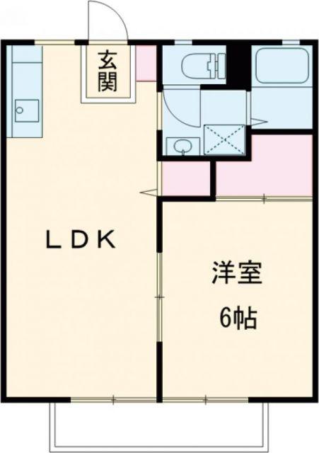 旭台アーバンハイツ B棟(1LDK/1階)の間取り写真