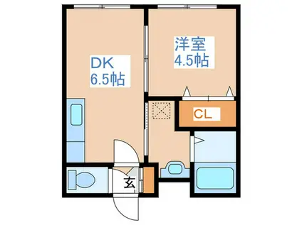 WINNIE L′OURSON(1DK/2階)の間取り写真