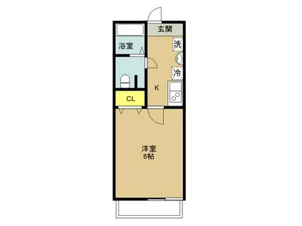 BEST STAGE上福岡(1K/3階)の間取り写真