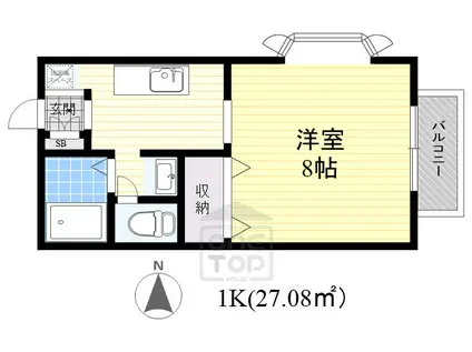 川上ハイツ(1K/1階)の間取り写真