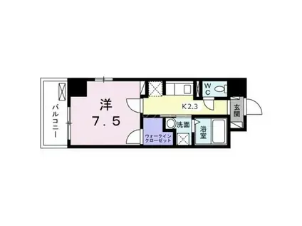 プランドール川崎大師(1K/5階)の間取り写真