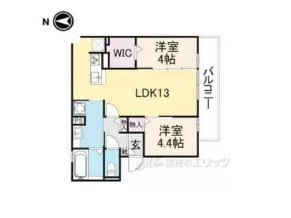 エスポワール ミヤマ(2LDK/2階)の間取り写真