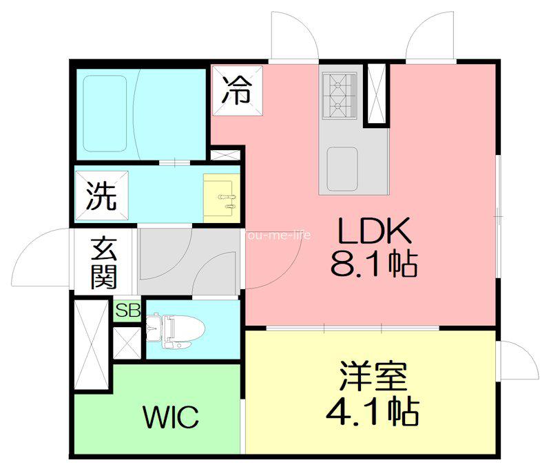 FLEURS DE CERISIER(1LDK/1階)の間取り写真