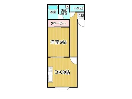 にこにこハイツ(1DK/1階)の間取り写真